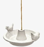 Rond keramiek hangend vogelbad wit