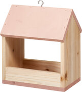 Voederhuisje dennenhout roze
