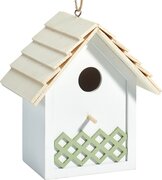 Vogelhuisje met hekje wit