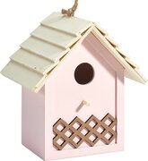 Vogelhuisje met hekje pastel roze