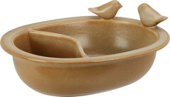 Vogel Drinkschaal & Voederbak &ndash; 2-vaks (Lichtbruin)