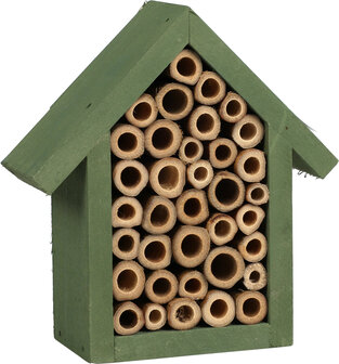 Insectenhotel &ndash; Grenenhout &amp; Bamboe (groen)