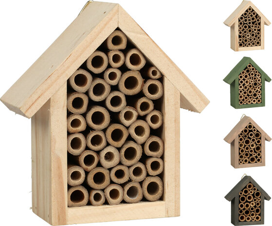 Insectenhotel &ndash; Grenenhout & Bamboe (Naturel)