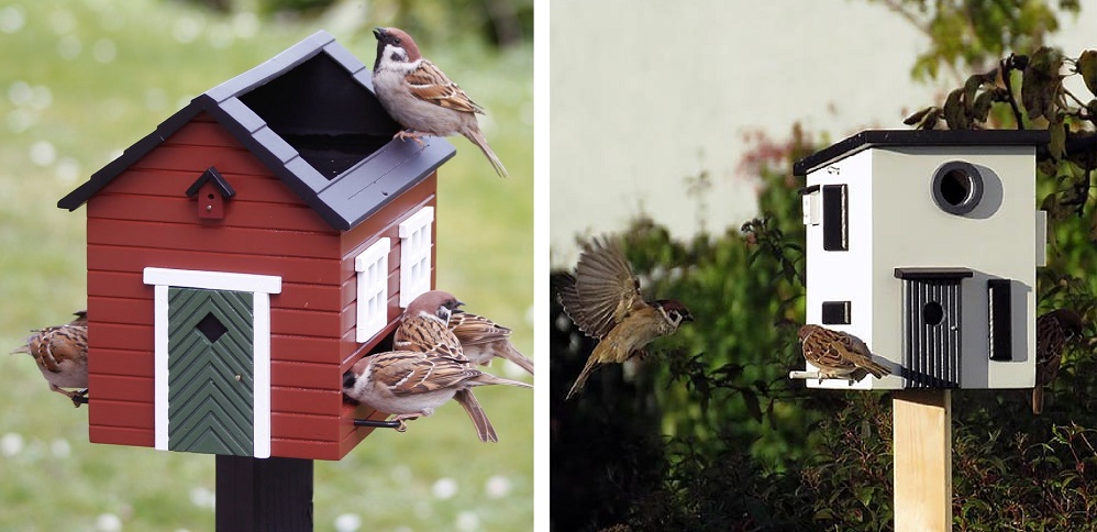 vogelhuisje met paal