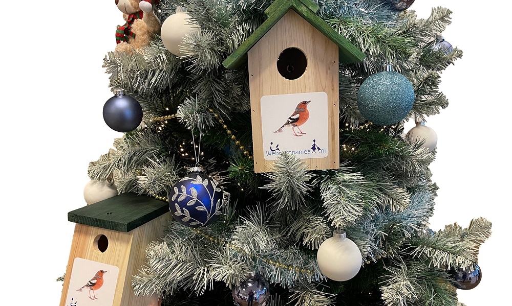 vogelhuisje kerstboom logo bedrijfsnaam