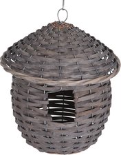 Hangend vogelhuisje gevlochten hout