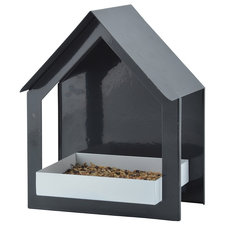 Voederhuisje modern antraciet/wit