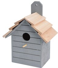 Vogelhuisje hout deco grijs