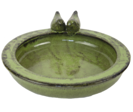 Vogelbad groen rond