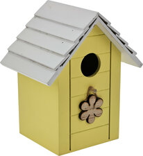 Vogelhuisje 14x17cm geel